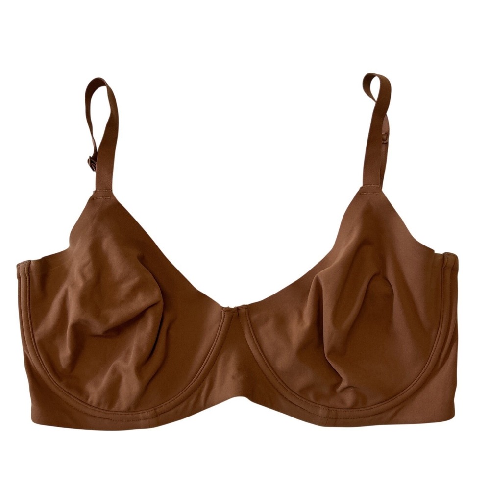 SKIMS Bra 36DDD Fits Everybody Unlined Demi Bra Underwire Brown Taupe